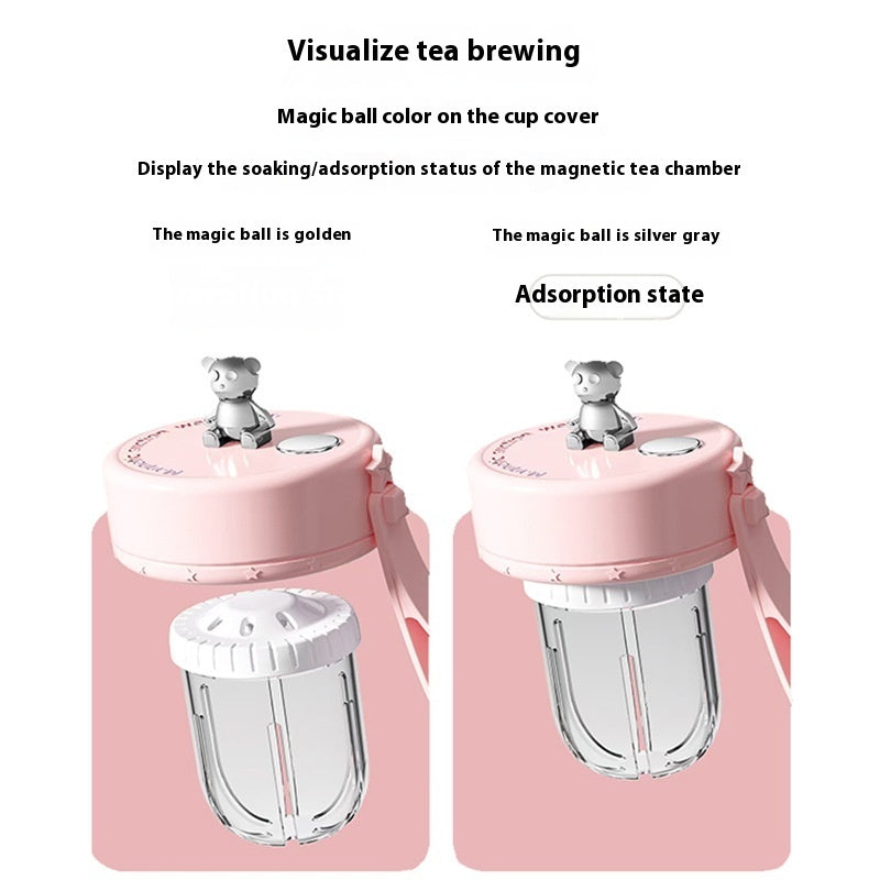 Magnetic Glass Tea Infuser Bottle – Leakproof & Stylish