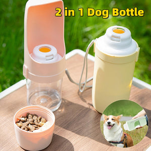 2-in-1 Travel Dog Water Bottle & Feeder – Portable Pet Dispenser