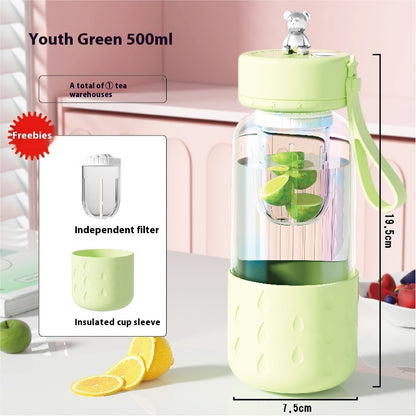 Magnetic Glass Tea Infuser Bottle – Leakproof & Stylish