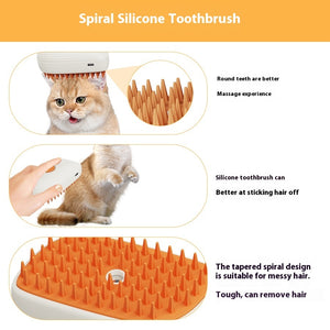 USB Rechargeable Steam Brush – Grooming & Massage Comb for Pets