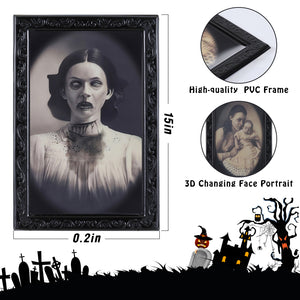 Halloween 3D Changing Face Moving Picture Frame for Horror Party Decor