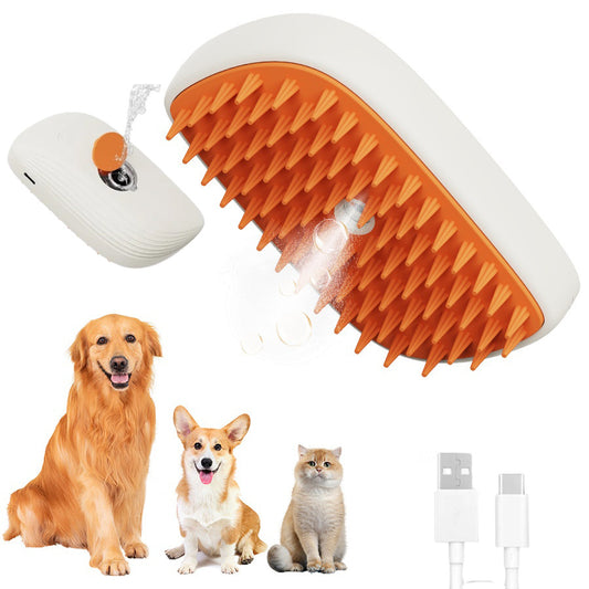 USB Rechargeable Steam Brush – Grooming & Massage Comb for Pets