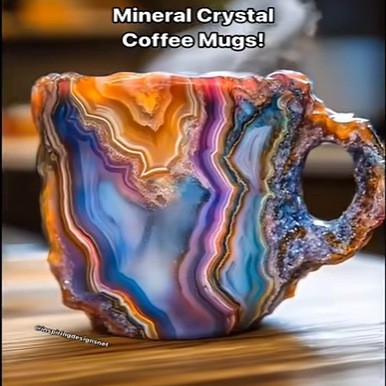 400ml Elegant Resin Mineral Crystal Coffee Mug – Unique & Stylish Gift