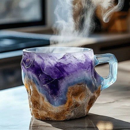 400ml Elegant Resin Mineral Crystal Coffee Mug – Unique & Stylish Gift