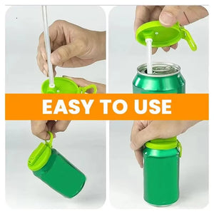 Reusable Soda Can Lid & Straw