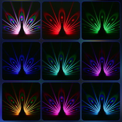 Modern 3D Peacock Wall Lamp – Colorful Ambient Lighting