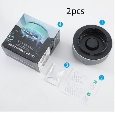 Smoke Removal Air Purification Ashtray – Anion Purification for Cars, Automatic Portable Air Purifier Ashtray Gadget