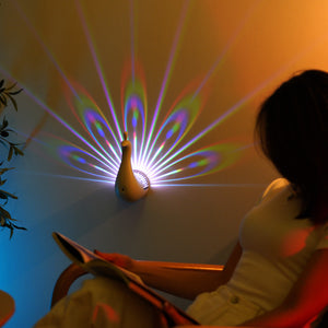 Modern 3D Peacock Wall Lamp – Colorful Ambient Lighting