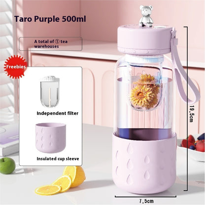 Magnetic Glass Tea Infuser Bottle – Leakproof & Stylish