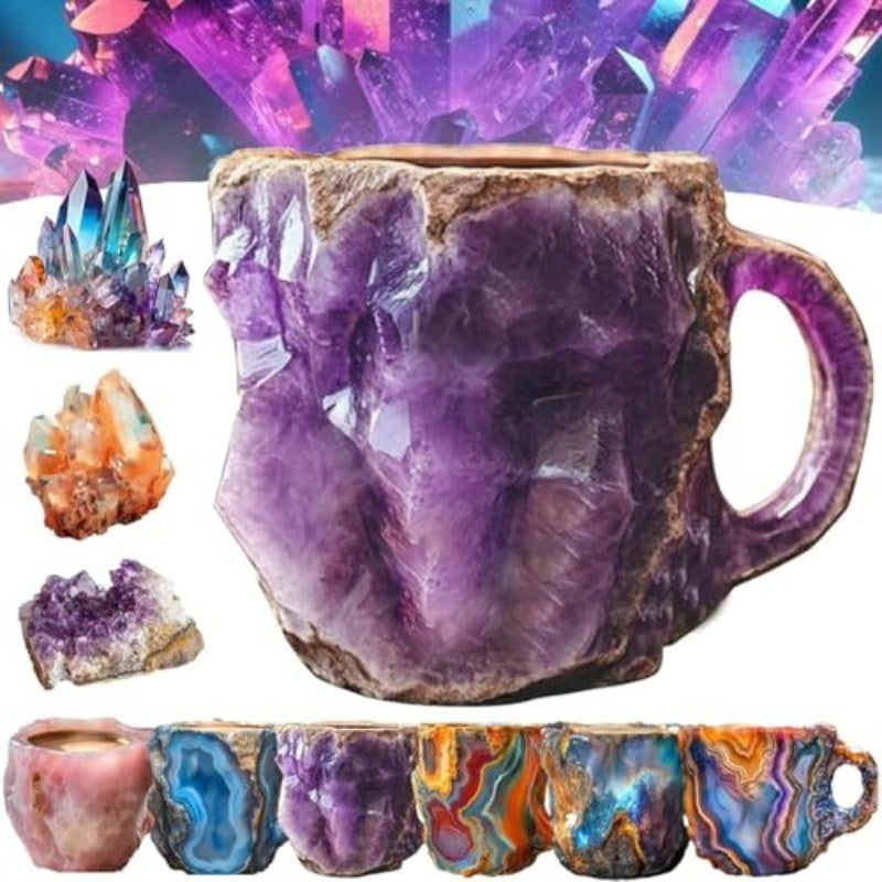 400ml Elegant Resin Mineral Crystal Coffee Mug – Unique & Stylish Gift