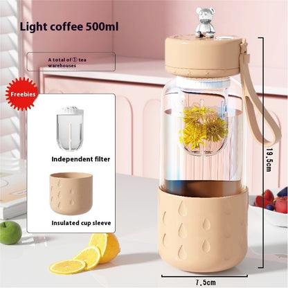 Magnetic Glass Tea Infuser Bottle – Leakproof & Stylish