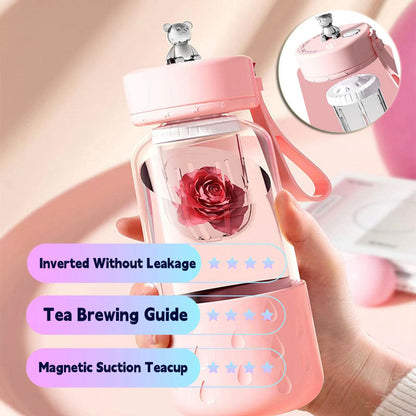 Magnetic Glass Tea Infuser Bottle – Leakproof & Stylish